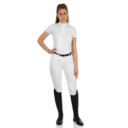 Pantalon femme Selene en coton stretch Equestro Blanc