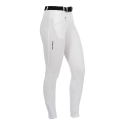 Pantalon femme Selene avec grip genou en coton stretch Equestro Blanc