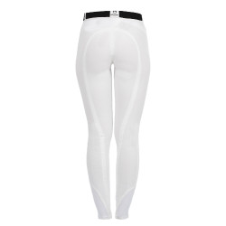 Pantalon femme Selene avec grip genou en coton stretch Equestro Blanc