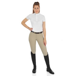 Pantalon femme Race en coton stretch Equestro Beige