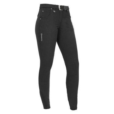 Pantalon femme Race en coton stretch Equestro Noir