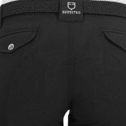 Pantalon femme Race en coton stretch Equestro Noir