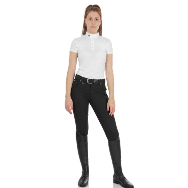 Pantalon femme Race en coton stretch Equestro Noir