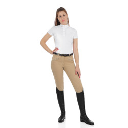 Pantalon femme Demetra en coton stretch Equestro Beige Pantalon femme Demetra en coton stretch Equestro Beige
