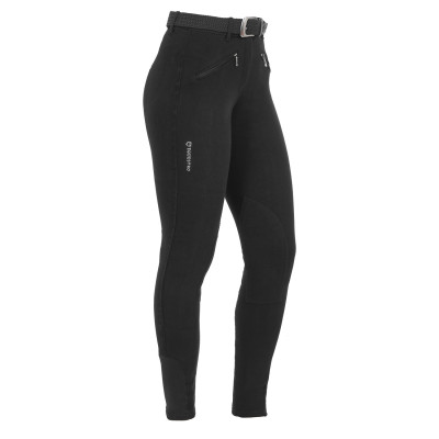 Pantalon femme Demetra en coton stretch Equestro Noir