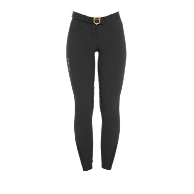 Pantalon femme avec grip genou en tissu technique Clio Equestro Noir