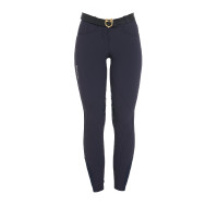 Pantalon femme avec grip genou en tissu technique Clio Equestro Marine
