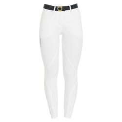Pantalon femme avec grip genou en tissu technique Clio Equestro Blanc