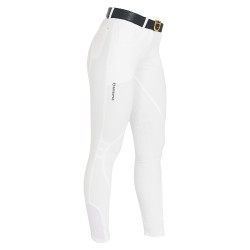 Pantalon femme avec grip genou en tissu technique Clio Equestro Blanc