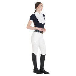 Pantalon femme avec grip genou en tissu technique Clio Equestro Blanc