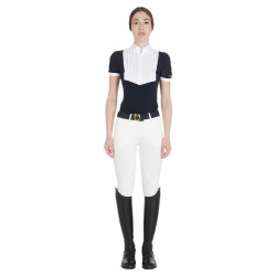 Pantalon femme avec grip genou en tissu technique Clio Equestro Blanc