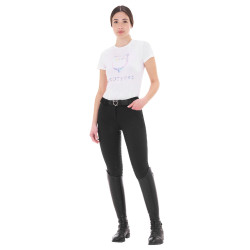 Pantalon femme avec grip intégral Aria en tissu technique Equestro Noir
