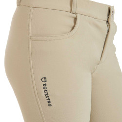 Pantalon enfant en tissu technique Equestro Encens Beige