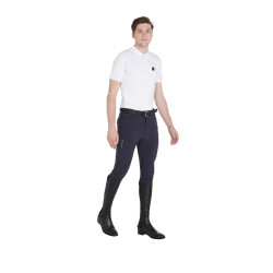 Pantalon avec grip genou homme en tissu technique Equestro Marine Bleu marine Pantalon avec grip genou homme en tissu technique Equestro Marine Bleu marine