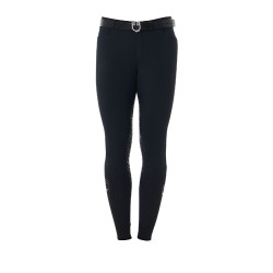 Pantalon avec grip complet homme en tissu technique Equestro Noir Pantalon avec grip complet homme en tissu technique Equestro Noir