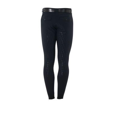 Pantalon avec grip complet homme en tissu technique Equestro Noir Pantalon avec grip complet homme en tissu technique Equestro Noir