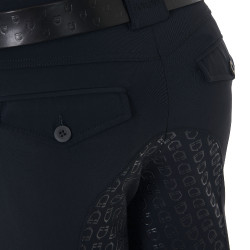 Pantalon avec grip complet homme en tissu technique Equestro Noir Pantalon avec grip complet homme en tissu technique Equestro Noir
