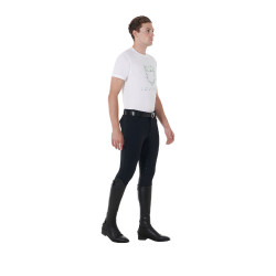 Pantalon avec grip complet homme en tissu technique Equestro Noir Pantalon avec grip complet homme en tissu technique Equestro Noir