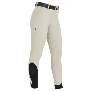 Pantalon ajusté femme avec grip complet Aria Equestro Dollar sable Blanc