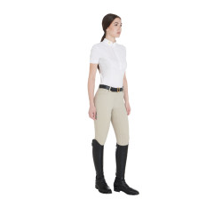 Pantalon ajusté femme avec grip complet Aria Equestro Dollar sable Blanc