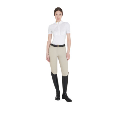 Pantalon ajusté femme avec grip complet Aria Equestro Dollar sable Blanc