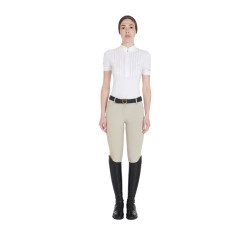 Pantalon ajusté femme avec grip complet Aria Equestro Dollar sable Blanc