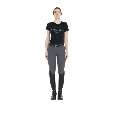 Pantalon ajusté femme avec grip complet Aria Equestro Asphalte Gris