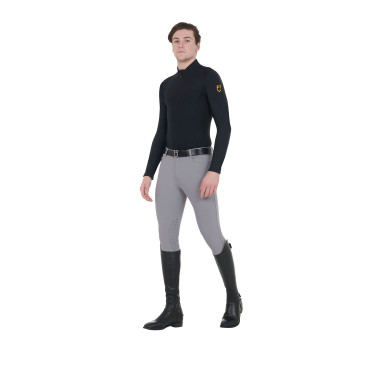 Pantalon ajusté avec grip homme avec logo Caspar Equestro Gris givre