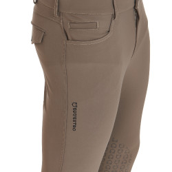 Pantalon ajusté avec grip homme avec logo Caspar Equestro Walnut Marron