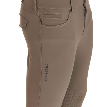 Pantalon ajusté avec grip homme avec logo Caspar Equestro Walnut Marron
