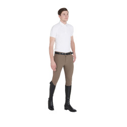 Pantalon ajusté avec grip homme avec logo Caspar Equestro Walnut Marron