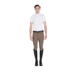Pantalon ajusté avec grip homme avec logo Caspar Equestro Walnut Marron