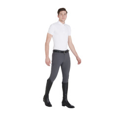 Pantalon ajusté avec grip homme avec logo Caspar Equestro Asphalte Gris