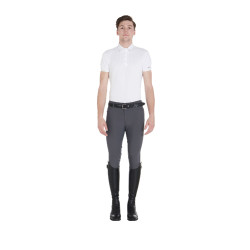 Pantalon ajusté avec grip homme avec logo Caspar Equestro Asphalte Gris