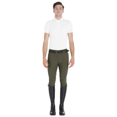 Pantalon ajusté avec grip homme avec logo Caspar Equestro Vert militaire Bleu
