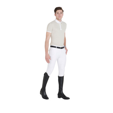 Pantalon ajusté avec grip homme avec logo Caspar Equestro Blanc