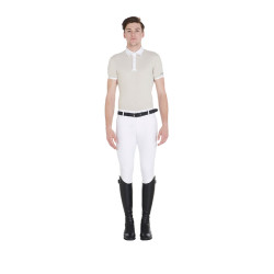 Pantalon ajusté avec grip homme avec logo Caspar Equestro Blanc