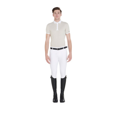 Pantalon ajusté avec grip homme avec logo Caspar Equestro Blanc