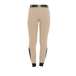 Pantalon ajusté avec grip femme avec logo Zenda Equestro Encens Beige