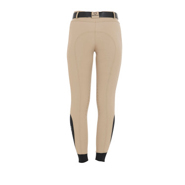 Pantalon ajusté avec grip femme avec logo Zenda Equestro Encens Beige