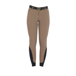 Pantalon ajusté avec grip femme avec logo Zenda Equestro Walnut Marron