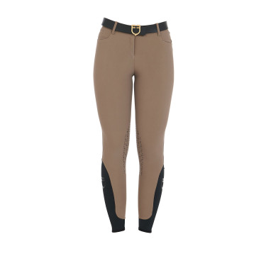 Pantalon ajusté avec grip femme avec logo Zenda Equestro Walnut Marron