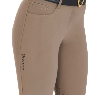 Pantalon ajusté avec grip femme avec logo Zenda Equestro Walnut Marron