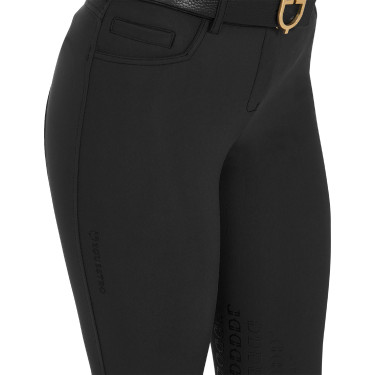 Pantalon ajusté avec grip femme avec logo Zenda Equestro Noir