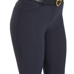 Pantalon ajusté avec grip femme avec logo Zenda Equestro Marine Bleu marine