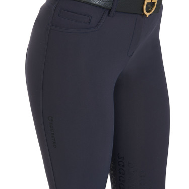Pantalon ajusté avec grip femme avec logo Zenda Equestro Marine Bleu marine