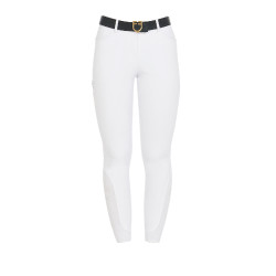 Pantalon ajusté avec grip femme avec logo Zenda Equestro Blanc