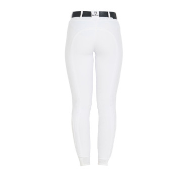 Pantalon ajusté avec grip femme avec logo Zenda Equestro Blanc
