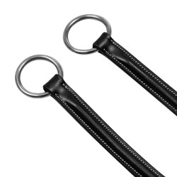 Martingale en cuir avec surpiqûres contrastantes Equestro Noir
