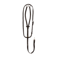 Martingale en cuir avec surpiqûres contrastantes Equestro Marron foncé Martingale en cuir avec surpiqûres contrastantes Equestro Marron foncé